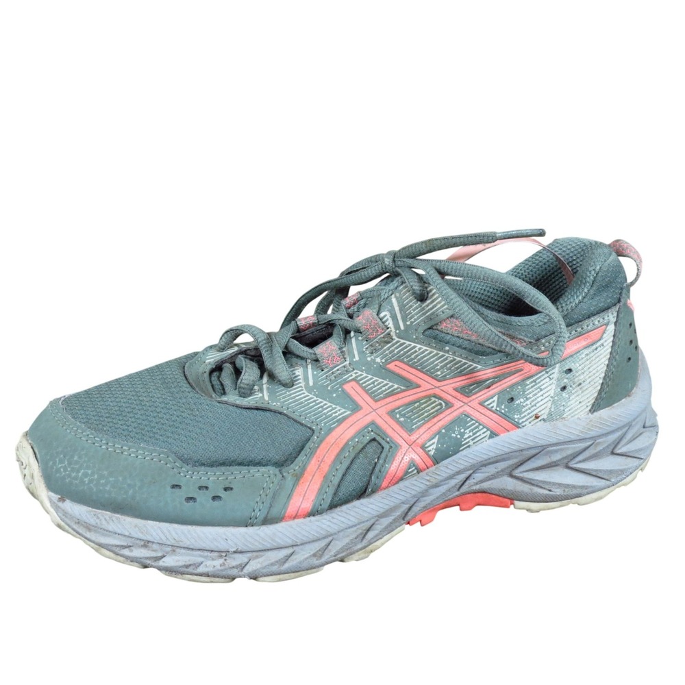 ASICS Gel Venture 9 Girls Trail Running Shoes Size 4 Ivy Papaya Athletic